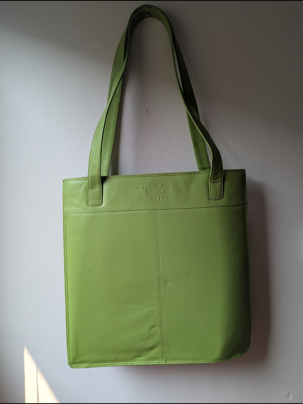Green Leather Tote Bag